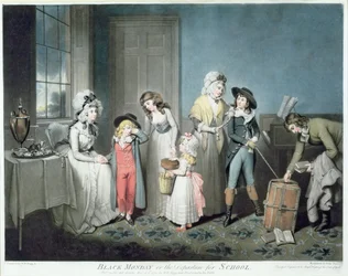 Black Monday, or The Departure for School, engraved by John Jones, pub. by W. Bigg, 1790 (mezzotint engraving)
